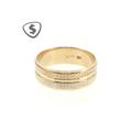 Diamond-Cut Patterned 9ct Yellow Gold Band Ring