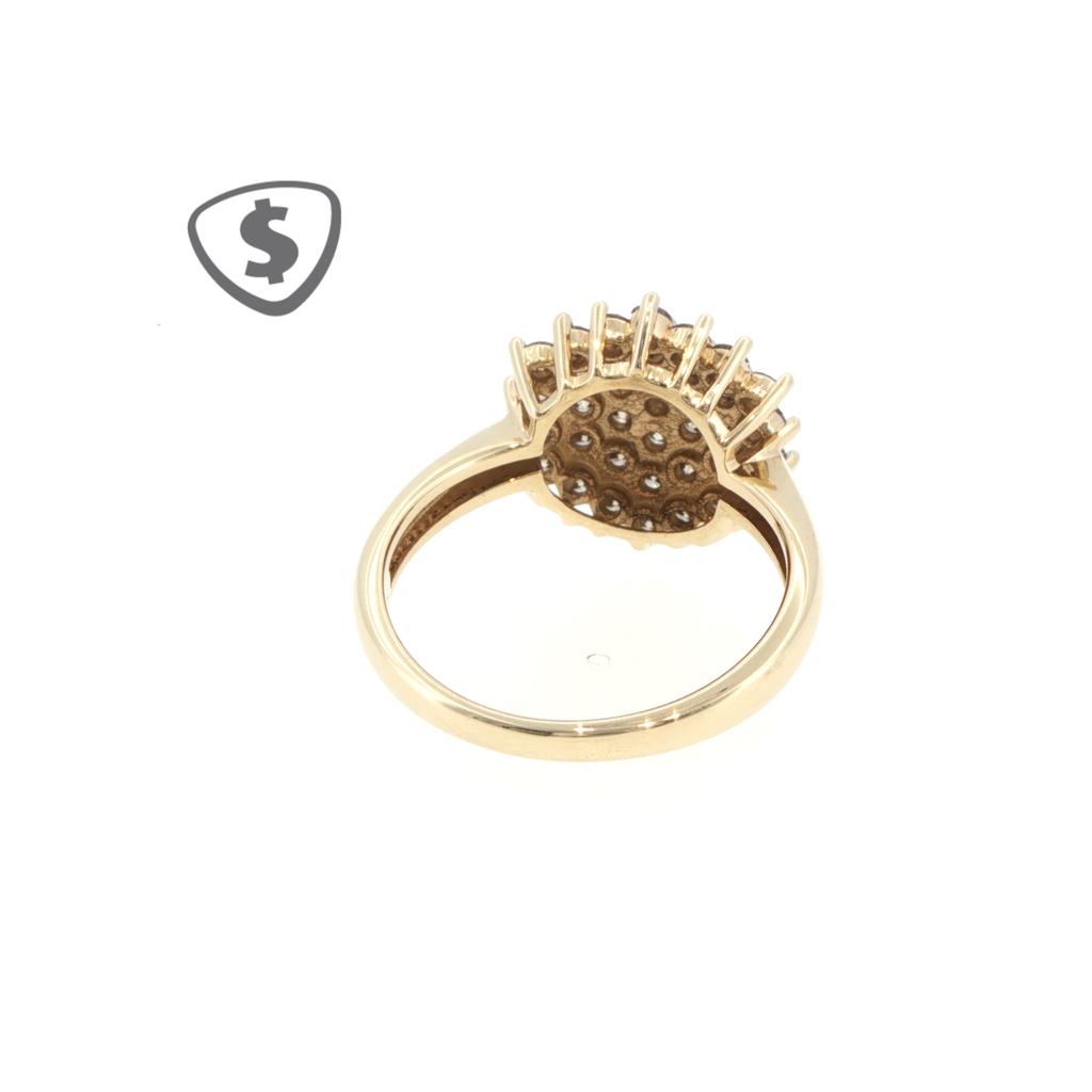 9ct Yellow Gold LAB Diamond Starburst Cocktail Ring