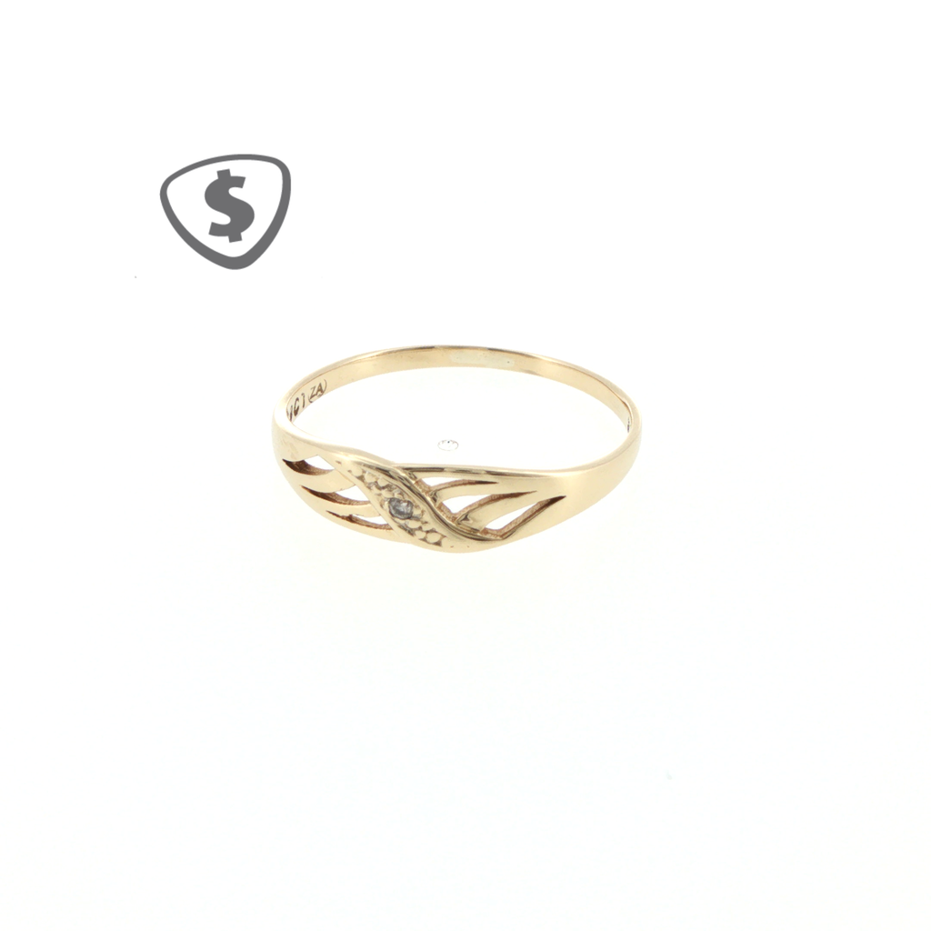 9ct Yellow Gold Openwork Diamond Band Ring