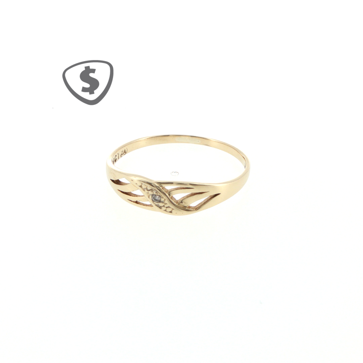 9ct Yellow Gold Openwork Diamond Band Ring