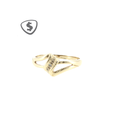 9ct Yellow Gold Diamond Crossover Ring