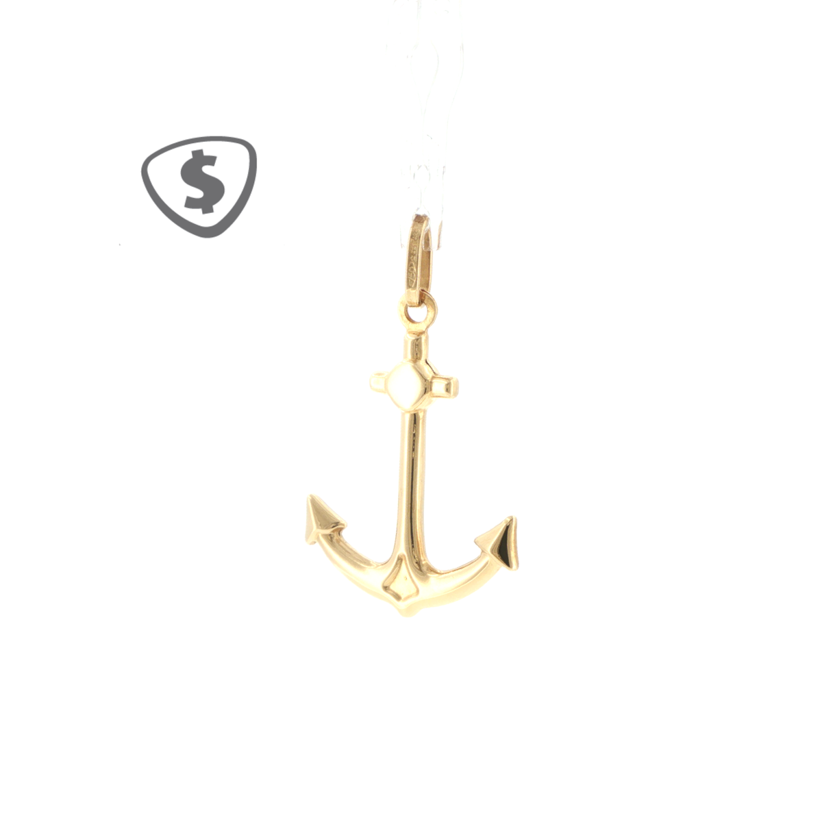 Polished 18ct Yellow Gold Anchor Motif Pendant