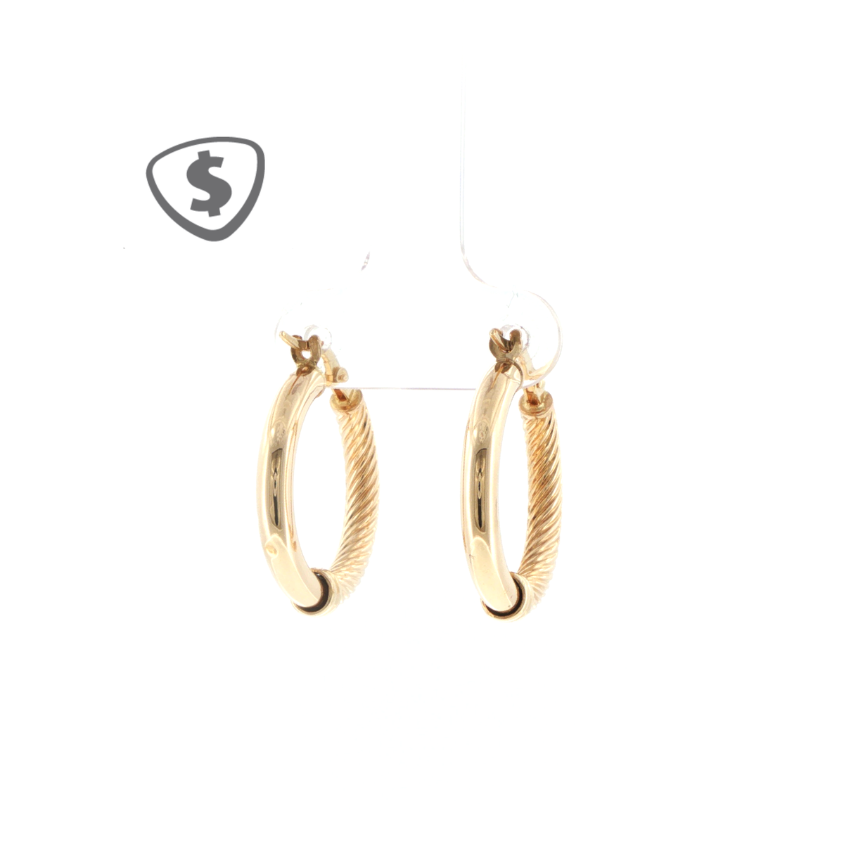 Textured 9ct Yellow Gold Hoop Earrings