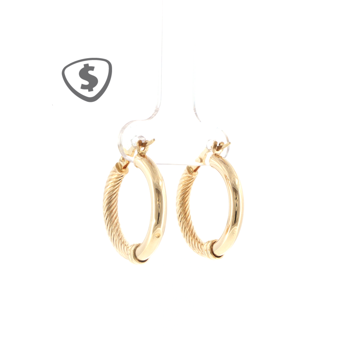 Textured 9ct Yellow Gold Hoop Earrings