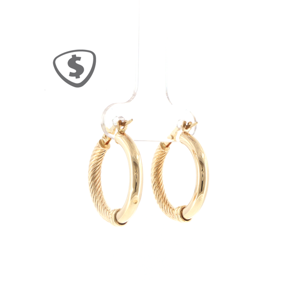 Textured 9ct Yellow Gold Hoop Earrings