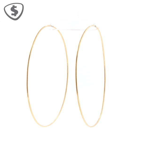 Large 18ct Yellow Gold Thin Hoop Earrings