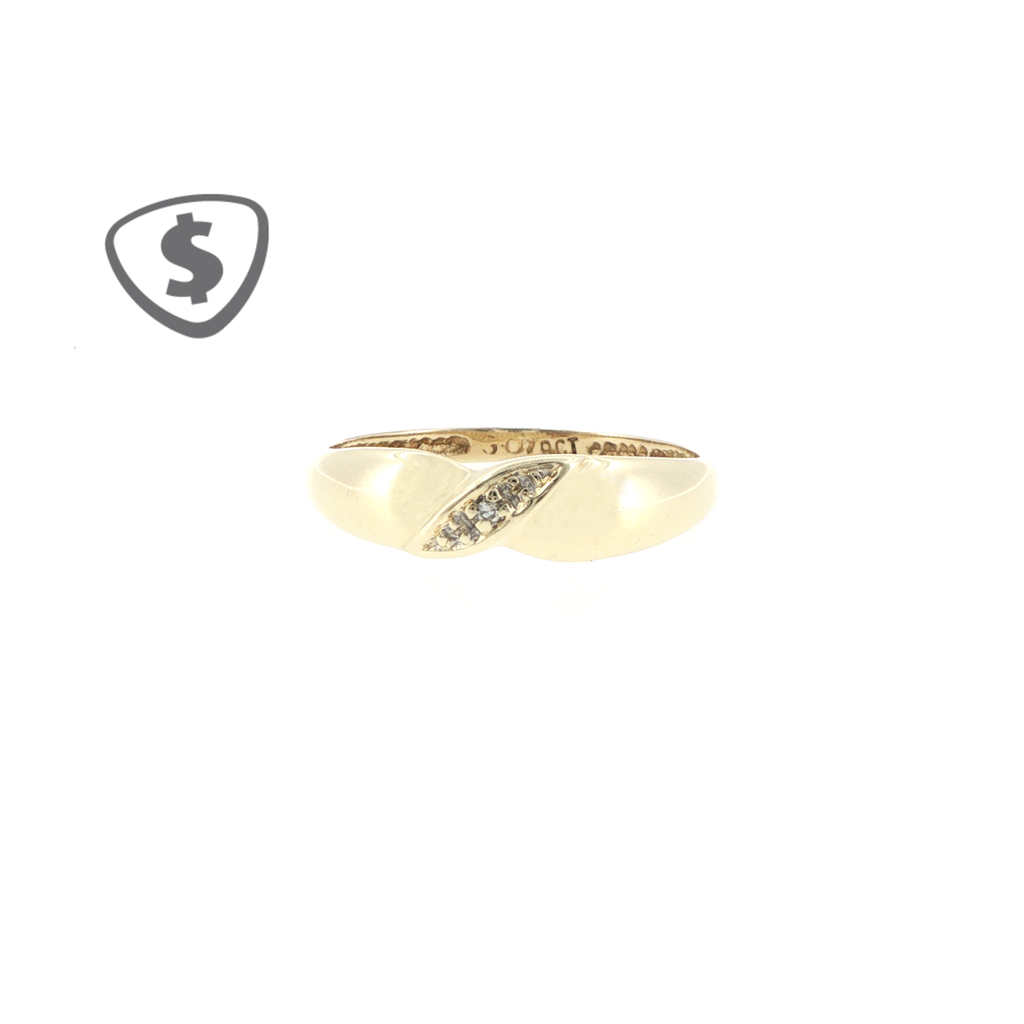 9ct Yellow Gold Diamond Crossover Band Ring