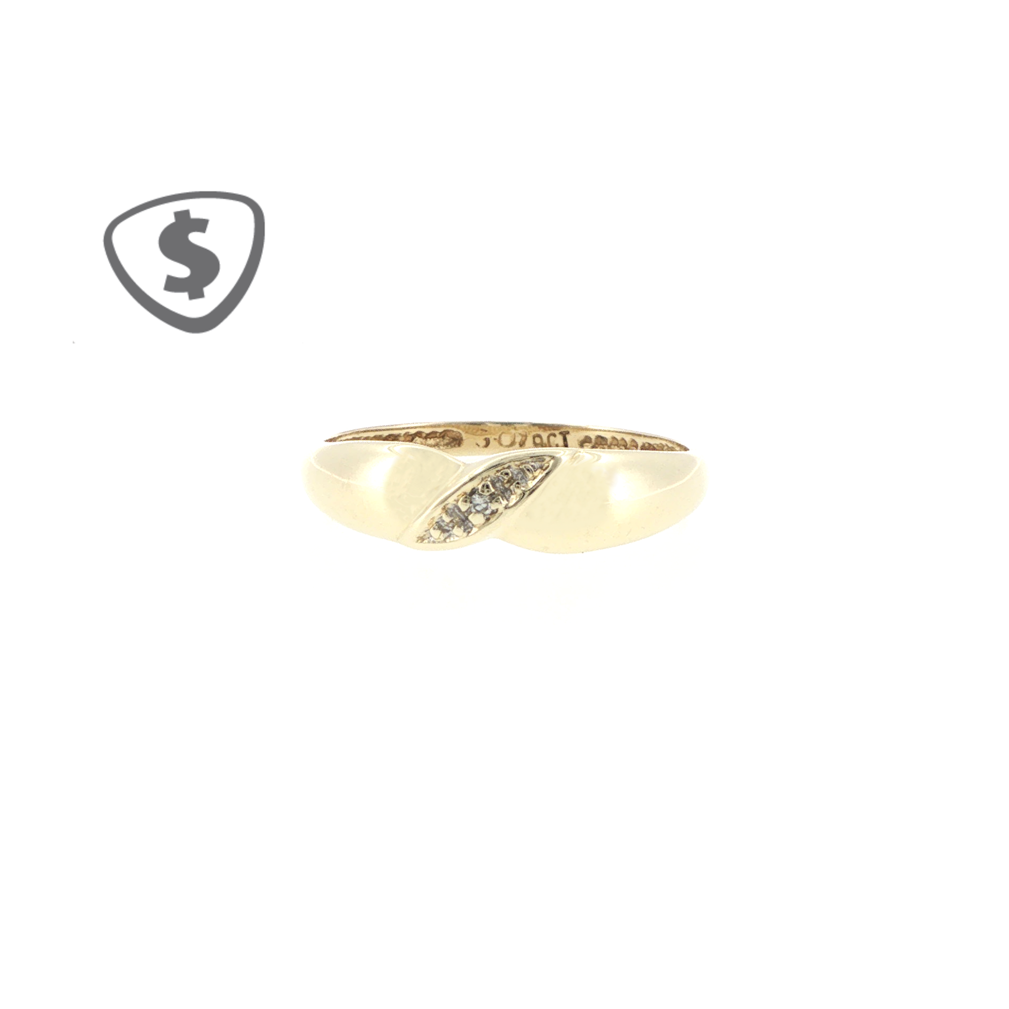 9ct Yellow Gold Diamond Crossover Band Ring