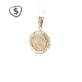 9ct Yellow Gold Textured Medallion Pendant