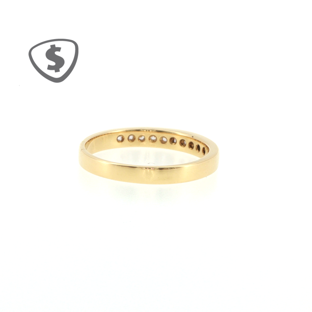 Square Cut Diamond Channel Set Eternity Ring in 18ct Yellow Gold