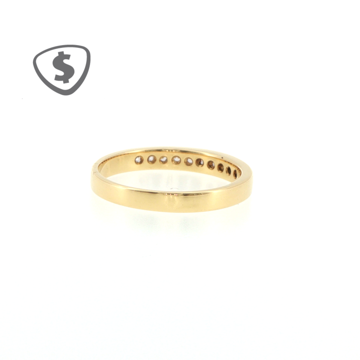 Square Cut Diamond Channel Set Eternity Ring in 18ct Yellow Gold