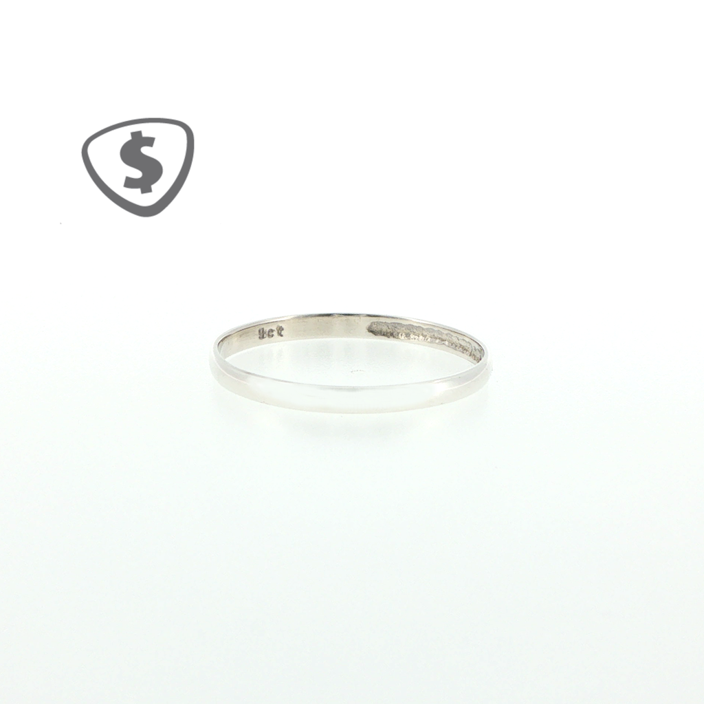 9ct Classic White Gold Band Ring