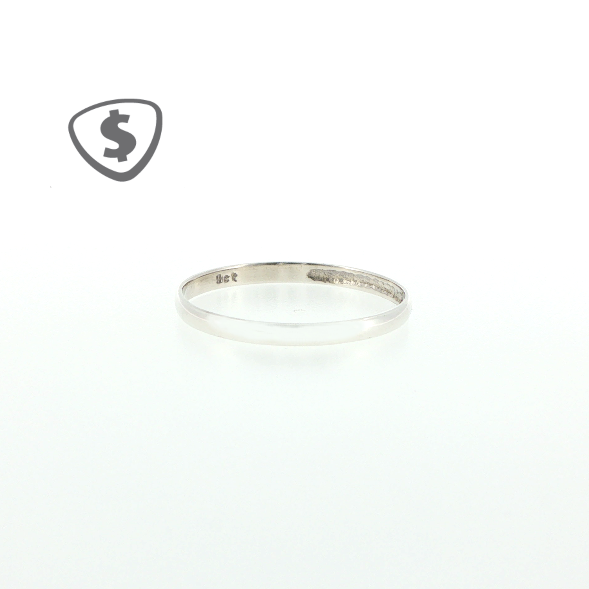 9ct Classic White Gold Band Ring