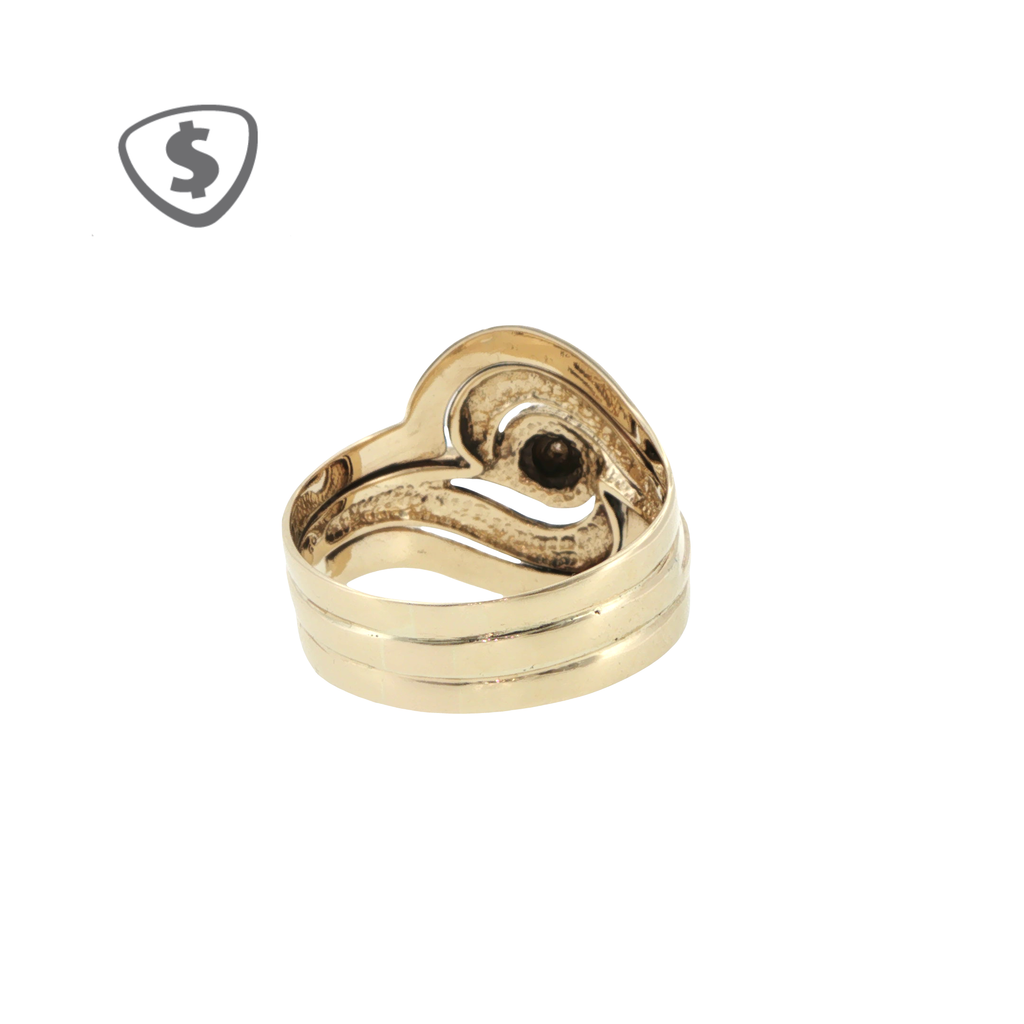 9ct Yellow Gold Diamond Swirl Stackable Ring Set