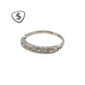 Diamond Engraved Band Ring in 18ct White Gold