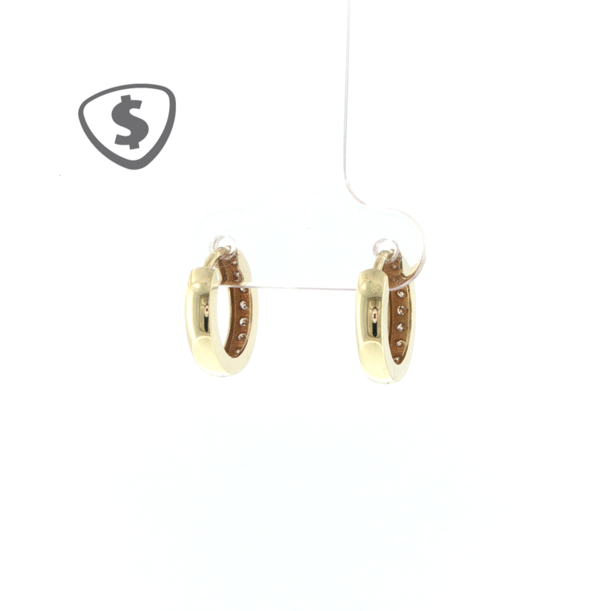 Diamond Set 14ct Yellow Gold Hoop Earrings