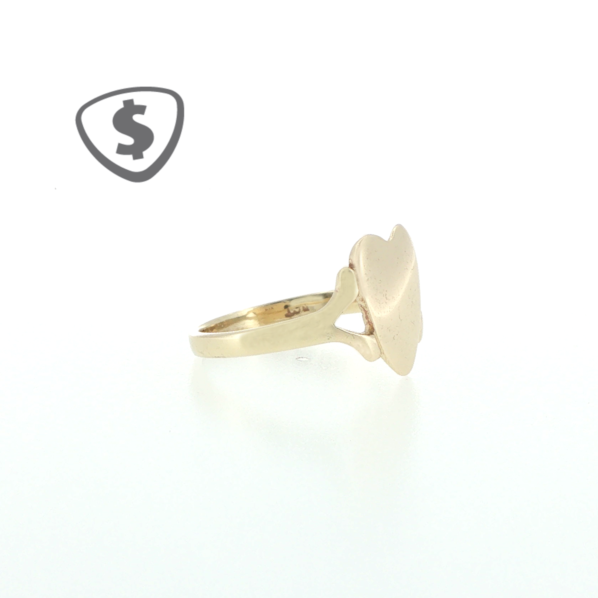 9ct Yellow Gold Heart Signet Ring