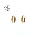 Diamond Set 14ct Yellow Gold Hoop Earrings
