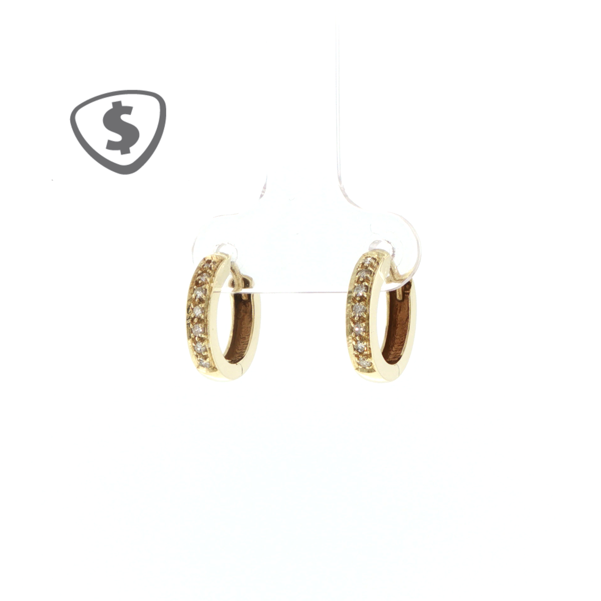 Diamond Set 14ct Yellow Gold Hoop Earrings