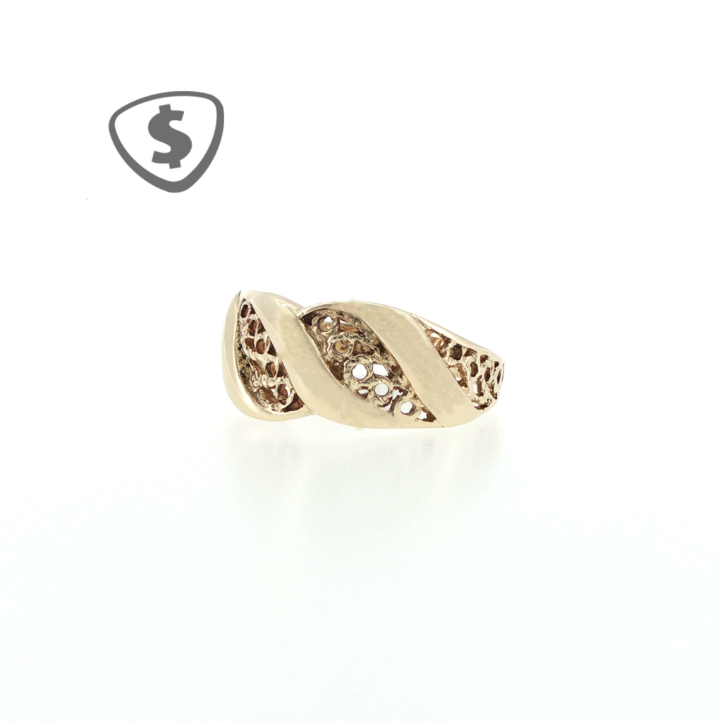 9ct Yellow Gold Filigree Openwork Band Ring