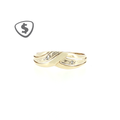 9ct Yellow Gold Diamond Accent Crossover Band Ring