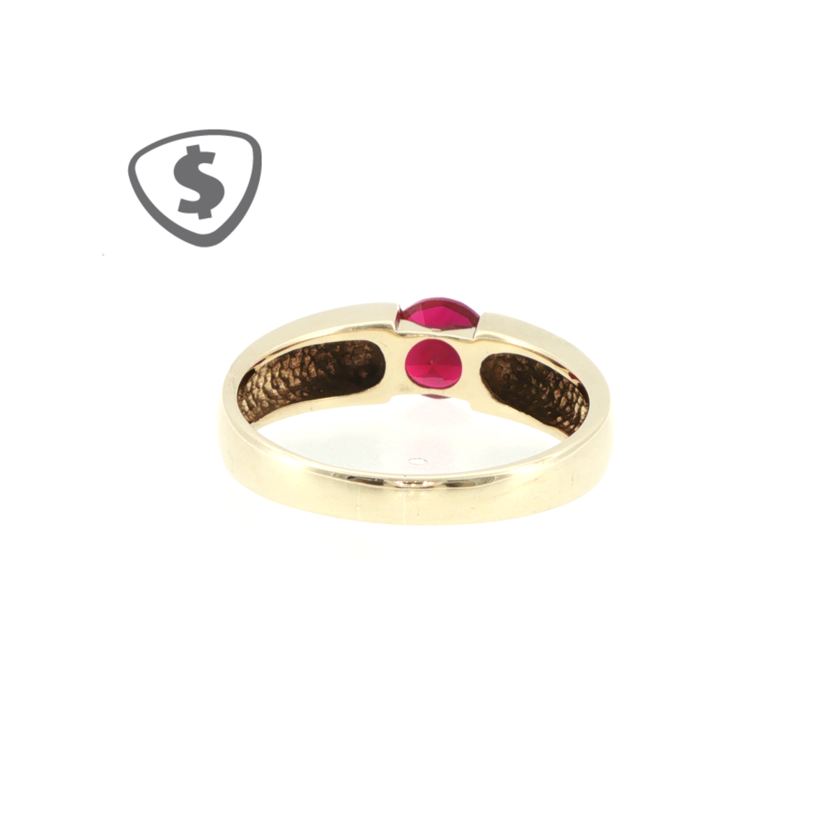 9ct Yellow Gold Ruby Solitaire Half-Bezel Ring