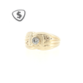 9ct Yellow Gold Solitaire Ring with Ribbed Swirl Setting