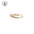 9ct Yellow Gold Diamond Accent Split Band Ring