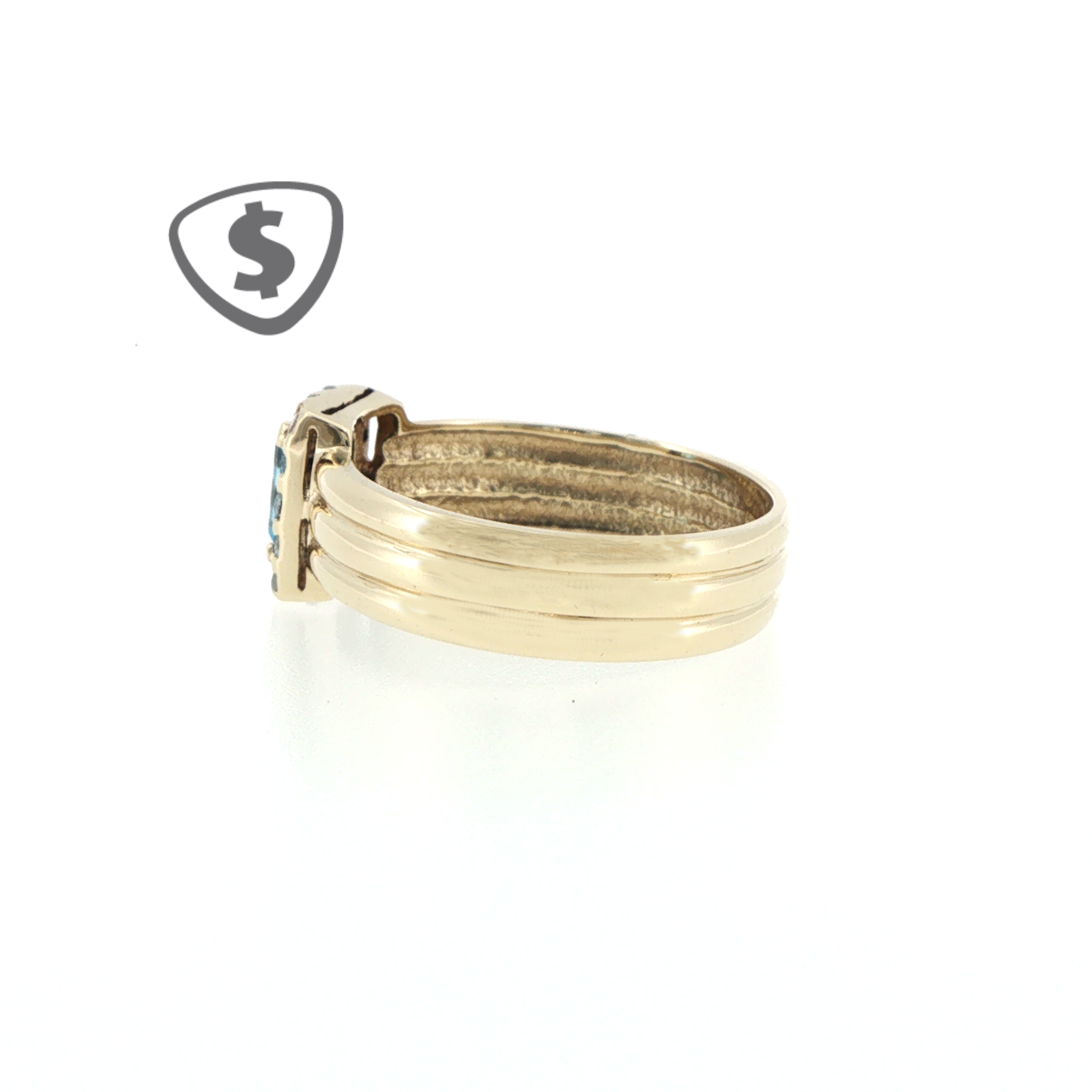 9ct Yellow Gold Blue Topaz Halo Cocktail Ring