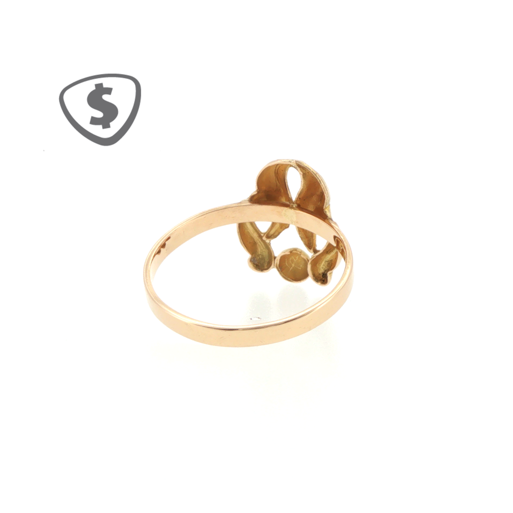18ct Yellow Gold Openwork Abstract Signet Ring