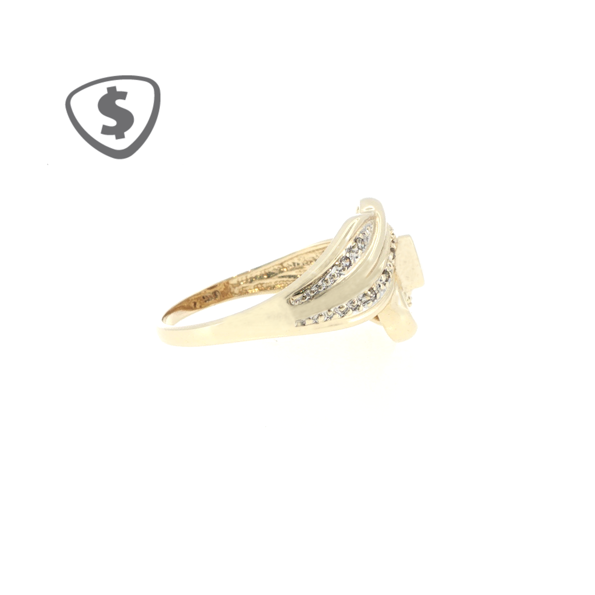 9ct Yellow Gold Diamond Swirl Cocktail Ring