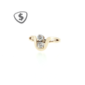 9ct Yellow Gold Curved Twin Stone Ring