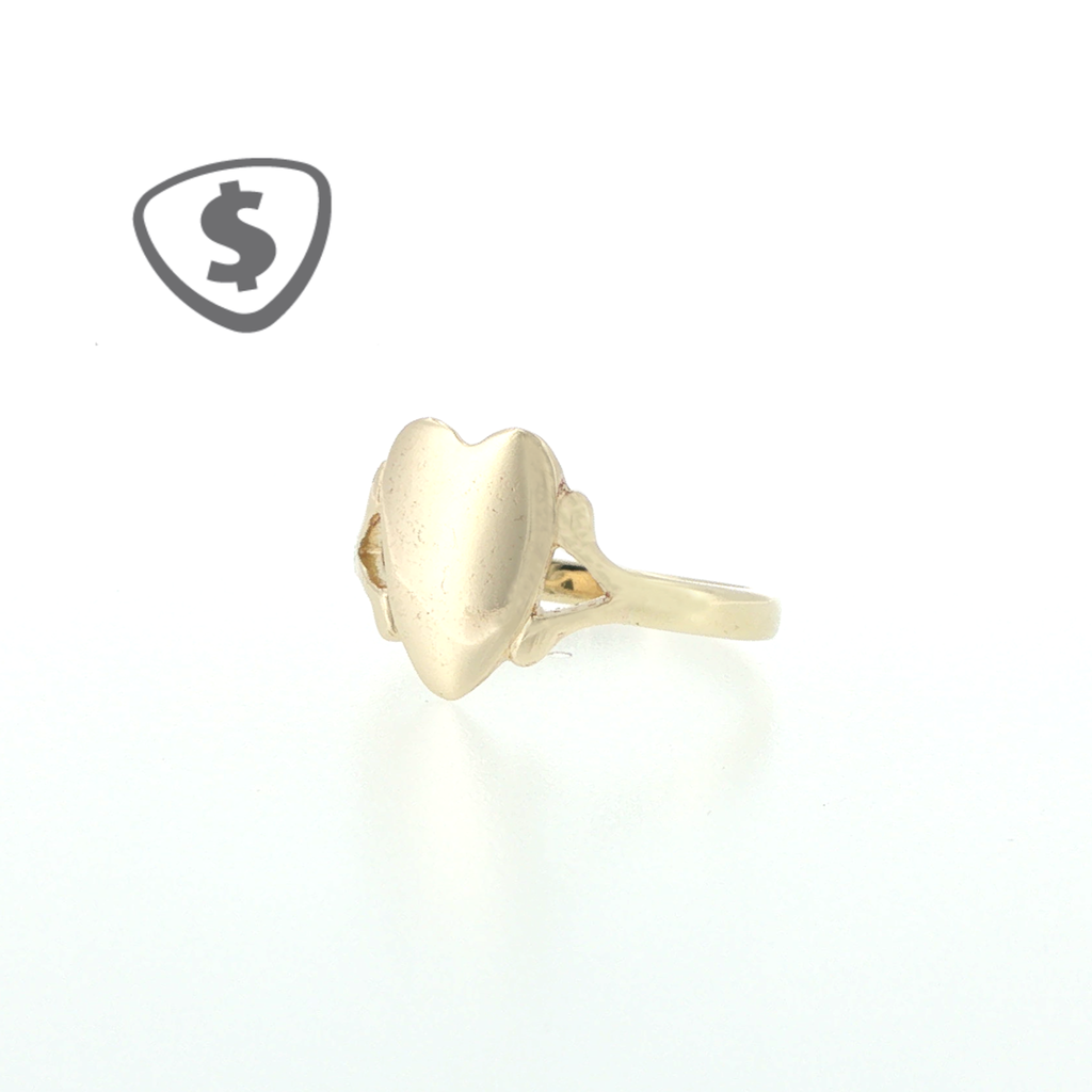 9ct Yellow Gold Heart Signet Ring