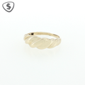 9ct Yellow Gold Dome Croissant Band Ring