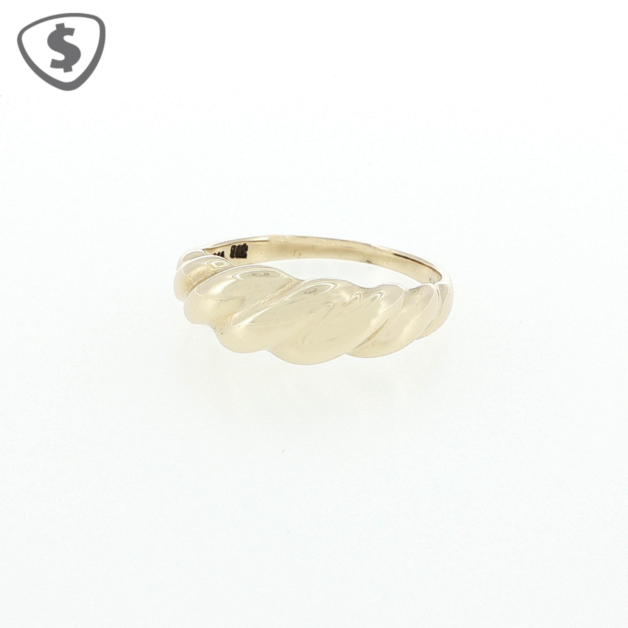 9ct Yellow Gold Dome Croissant Band Ring