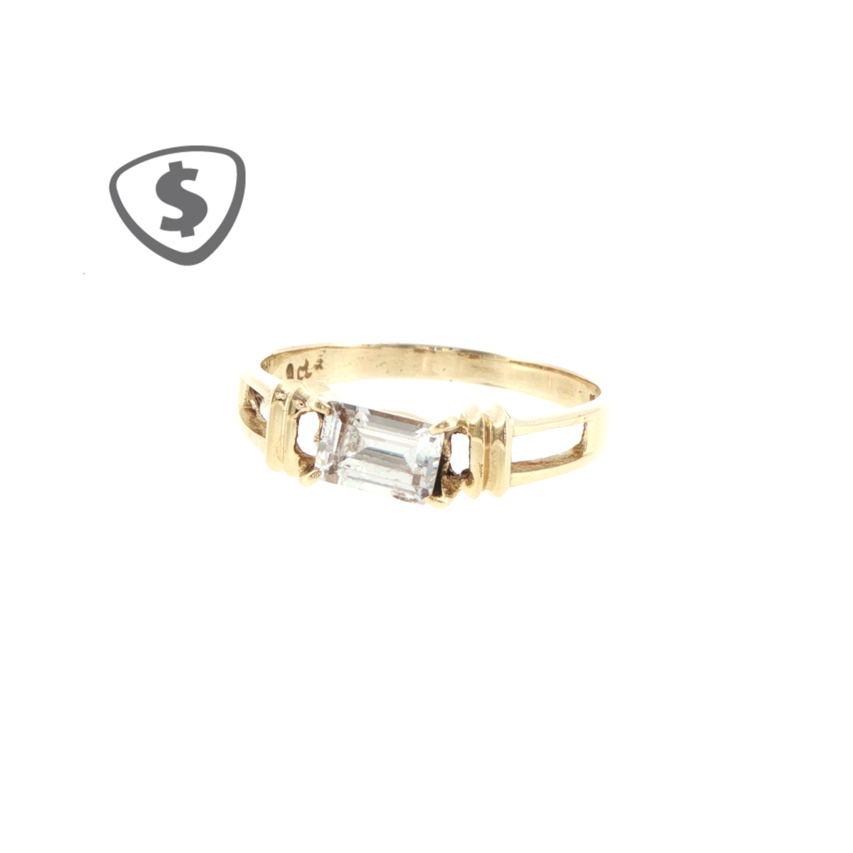 9ct Yellow Gold East-West Solitaire Ring