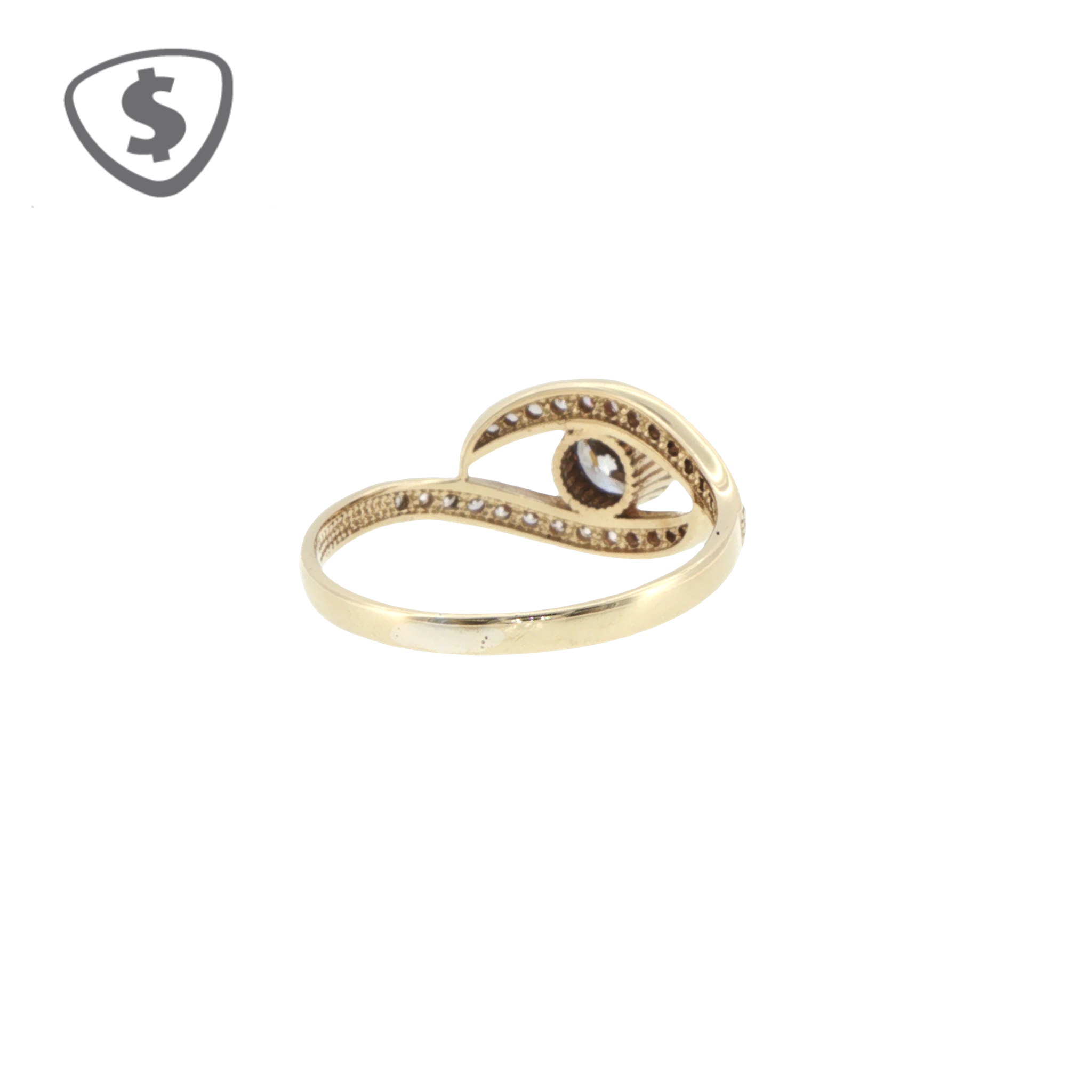 9ct Yellow Gold Diamond Bypass Ring with Milgrain Detailing