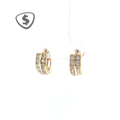Double Row Channel-Set Hoop Earrings in 18ct Yellow Gold