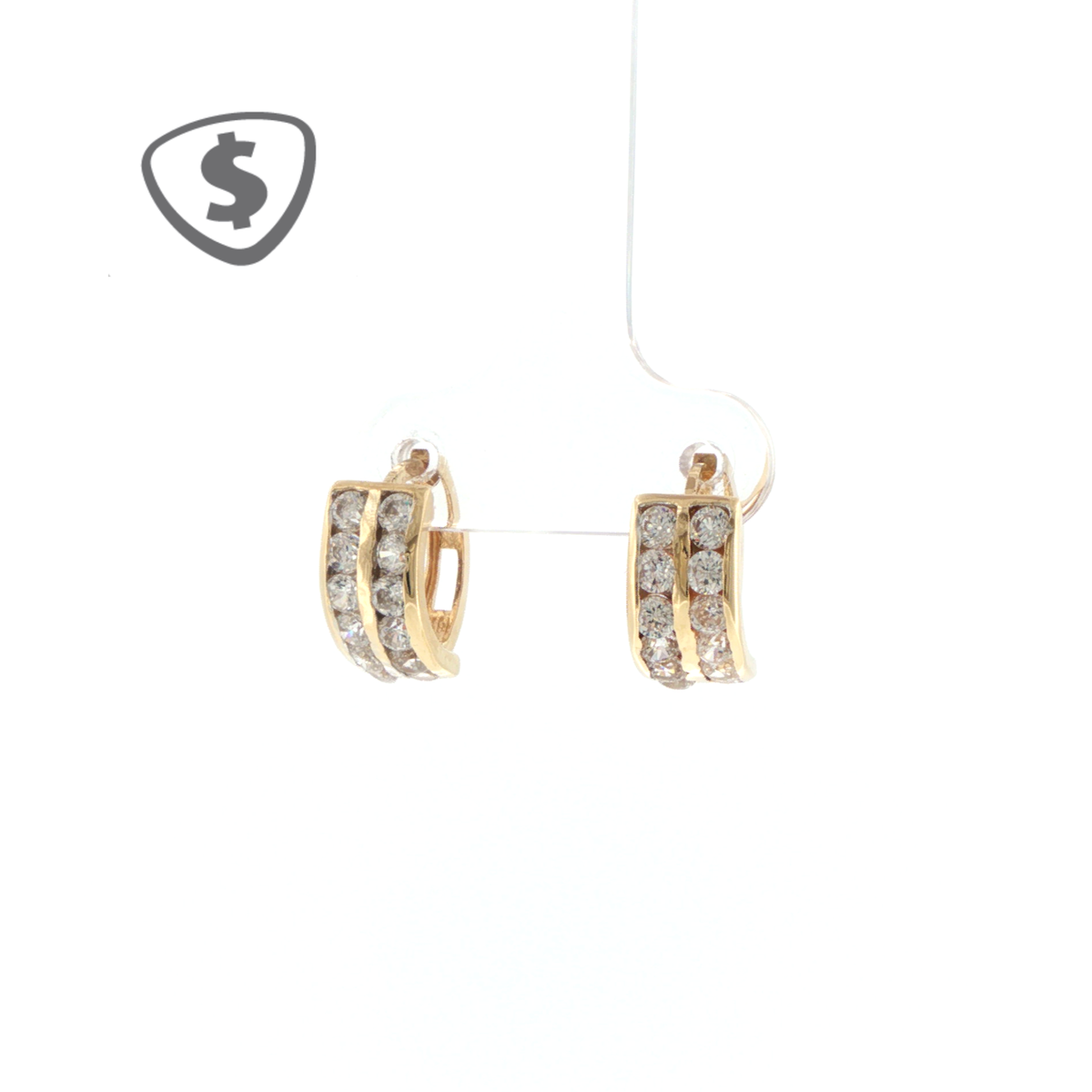 Double Row Channel-Set Hoop Earrings in 18ct Yellow Gold