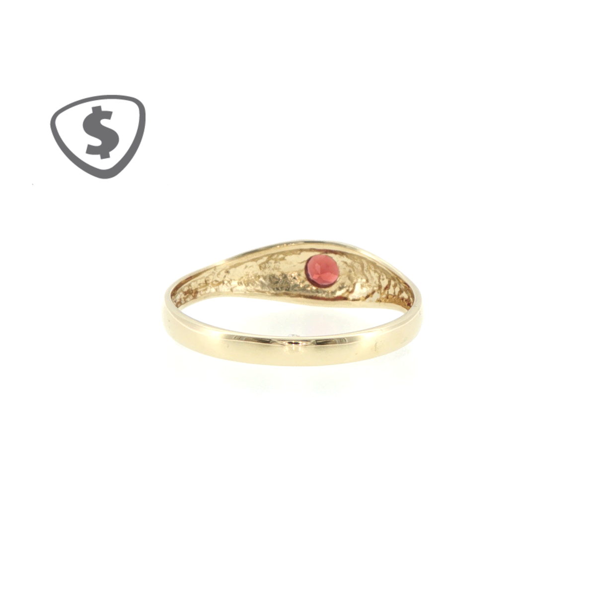 9ct Yellow Gold Garnet Starburst Signet Ring