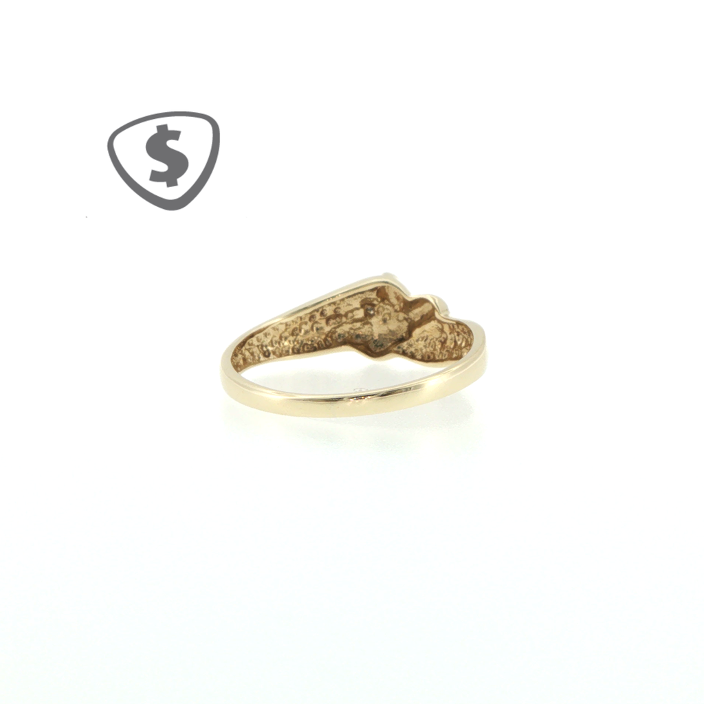 9ct Yellow Gold Intertwined Diamond Band Ring
