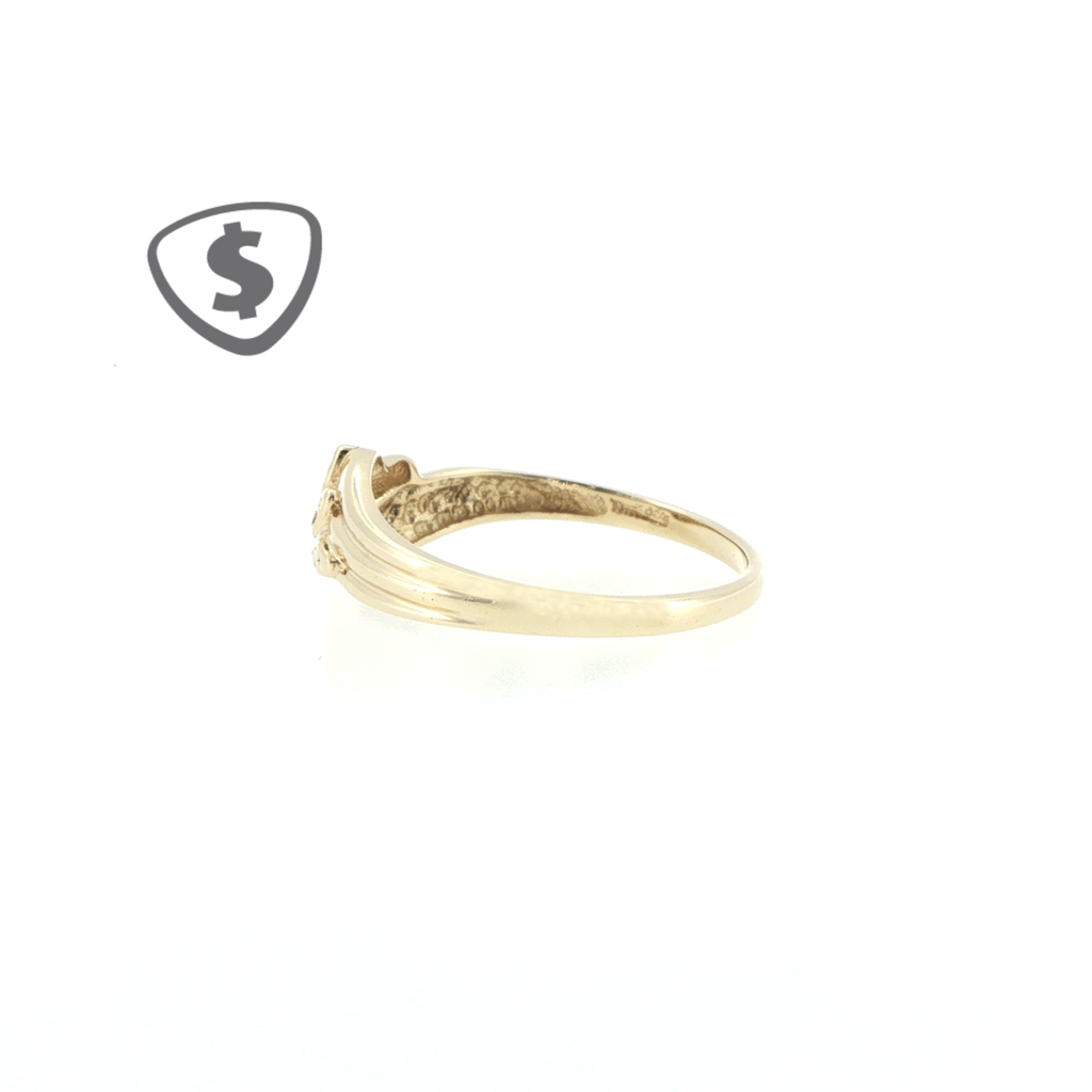 9ct Yellow Gold Diamond Accent Bypass Band Ring