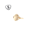 Engraved Shield Signet Ring in 9ct Yellow Gold for Girls