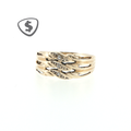 9ct Yellow Gold Interlocking Diamond Band Ring