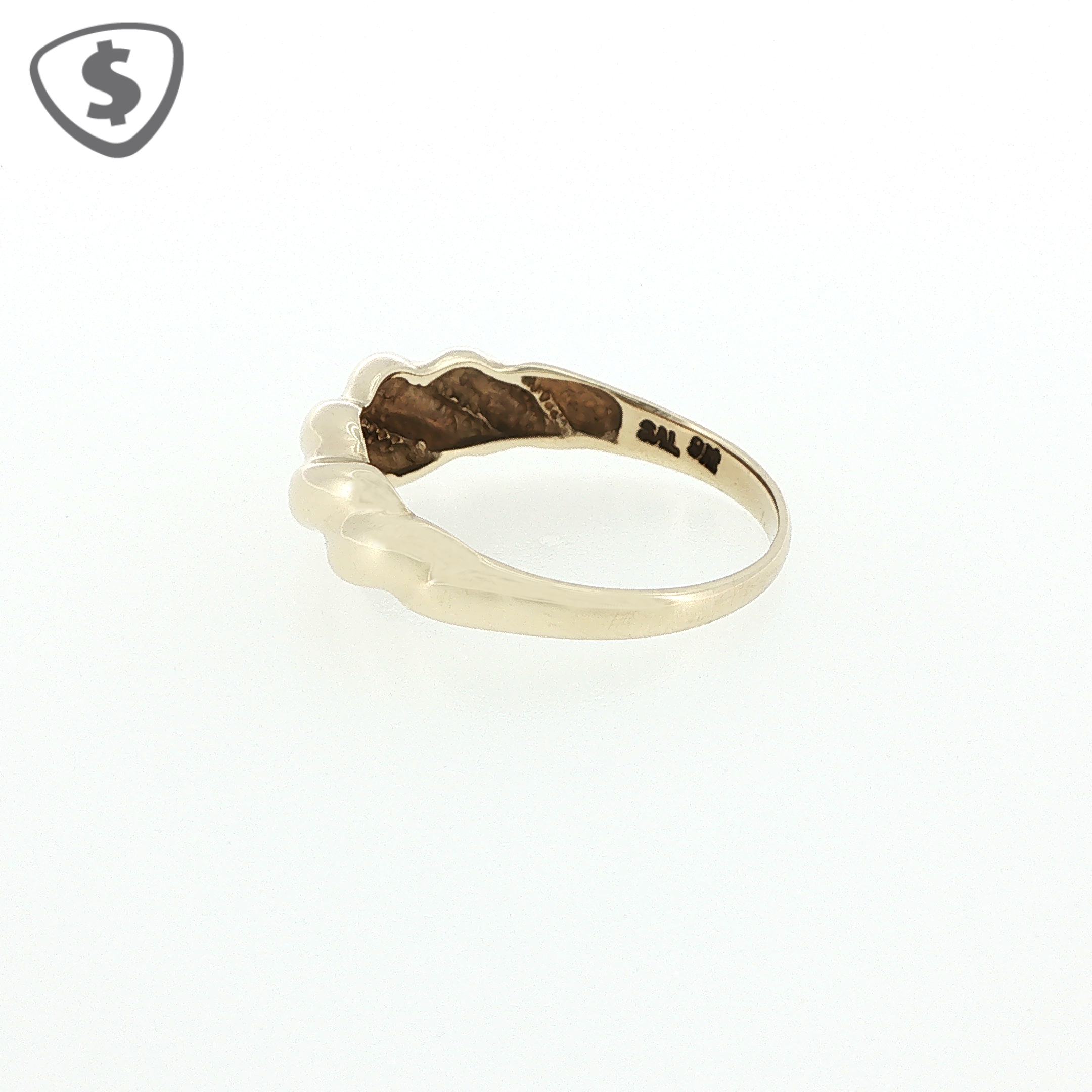 9ct Yellow Gold Dome Croissant Band Ring
