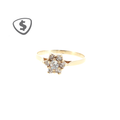 9ct Yellow Gold CZ Floral Cluster Ring