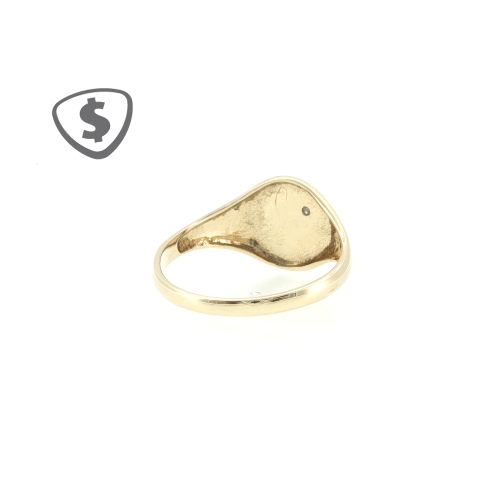 9ct Yellow Gold Diamond Star-Set Signet Ring