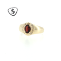 Oval Garnet Signet Ring in 9ct Yellow Gold