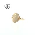9ct Yellow Gold Floral Engraved Signet Ring with Split Shoulders