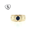 9ct Yellow Gold Royal Blue Sapphire Signet Ring